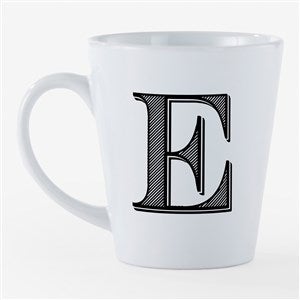 Noir Initial Personalized 12oz Ceramic Latte Mug - 54638
