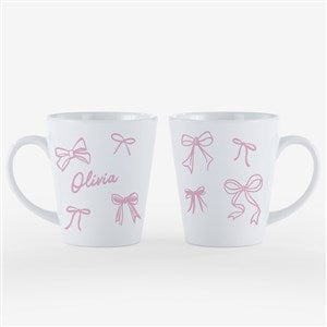 Bow Personalized 12oz Ceramic Latte Mug - 54639-12oz