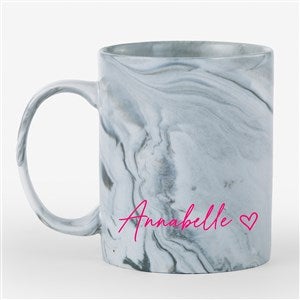 Scripty Heart Name Personalized 11oz Marble Ceramic Mug-Grey - 54645-G
