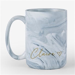 Scripty Heart Name Personalized 15oz Marble Ceramic Mug - Grey - 54645-LG