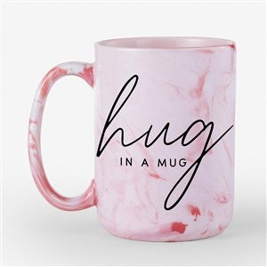 Hug in a Mug Personalized 15oz Marble Ceramic Mug-Pink - 54646-LP
