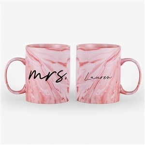 Mrs. Personalized 11oz Marble Ceramic Mug - Pink - 54647-P