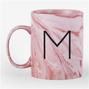 Large Initial Personalized 11oz Marble Ceramic Mug-Pink - 54648-P