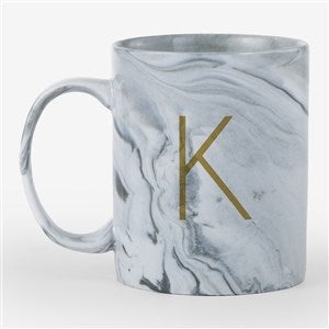 Large Initial Personalized 11oz Marble Ceramic Mug-Gray - 54648-G