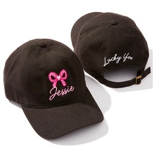 Kittenish Embroidered Western Icon Black Baseball Cap - 54654-B