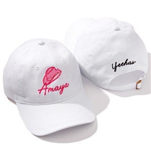 Kittenish Embroidered Western Icon White Baseball Cap - 54654-W