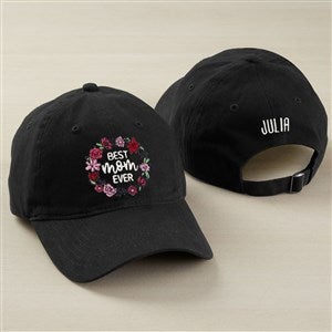 Embroidered Floral Wreath Black Baseball Cap for Mom by Jessie James Decker - 54655-B