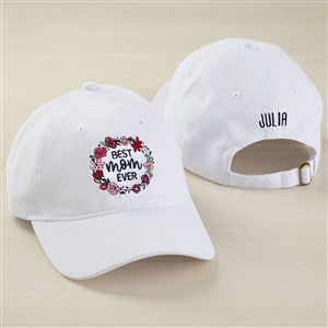 Embroidered Floral Wreath White Baseball Cap for Mom by Jessie James Decker - 54655-W