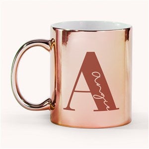 Initial  Name Personalized  11oz Metallic Mug-Rose - 54674-R