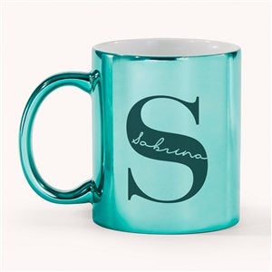 Initial  Name Personalized 11oz Metallic Mug-Green - 54674-G