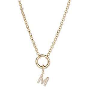 Custom Personalized Gold Initial Charm Necklace - 1 Initial - 54678D-1