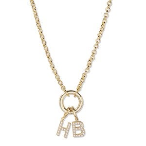 Custom Personalized Gold Initial Charm Necklace - 2 Initials - 54678D-2
