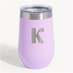 Cool Vibes Initial Stemless Tumbler with Lid - Light Purple - 54702-P