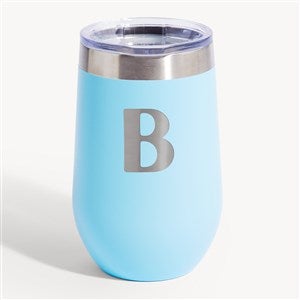 Cool Vibes Initial Stemless Tumbler with Lid - Light Blue - 54702-B