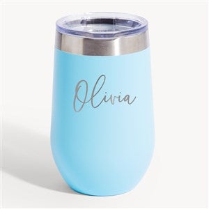 Your Name Personalized 16 oz. Stemless Tumbler with Lid- Light Blue - 54703-B