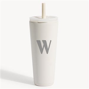 Personalized Initial Reduce Halo Tumbler - Unbleached White - 54704-UW