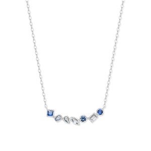 Custom Ombre Birthstone Necklace-Silver - 54720D-S