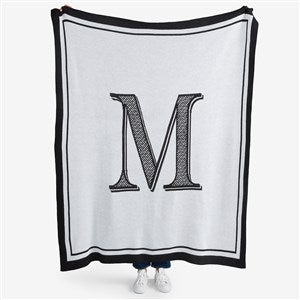Noir Initial 50x60 Knit Blanket - 54748D