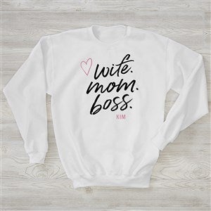 Wife. Mom. Boss. Personalized White Crewneck by Jessie James Decker - 54756-WS