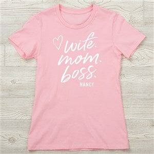 Personalized Wife. Mom. Boss. Fitted Tee by Jessie James Decker - 54757-NL