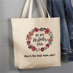 Kittenish Personalized Floral Wreath Canvas Tote Bag for Mom - 20quot;x15quot; - 54793