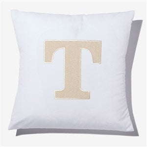 Natural Initial Applique 14 Velvet Throw Pillow - 54804-SV