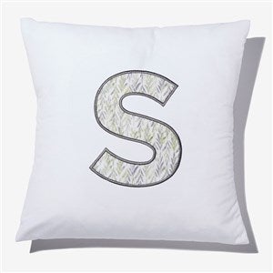 Meadowbrook Flourish Initial Applique 14 Velvet Throw Pillow - 54807-SV