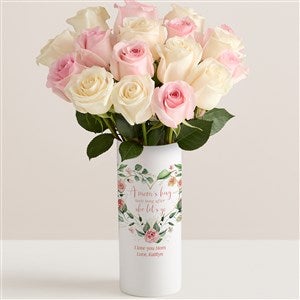 A Moms Hug Personalized Vase with Lovely Mom Roses - 54842