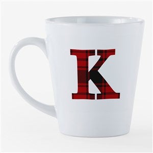 Christmas Plaid Personalized Latte Mug - 12 oz. White - 54844-S