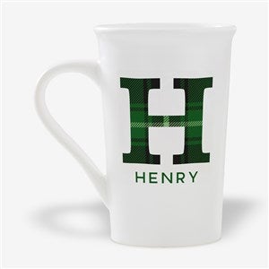 Christmas Plaid Personalized Latte Mug - 16 oz. - 54844-L