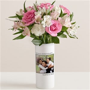 Shes Picture Perfect Personalized Photo Vase with Cherished Blooms Bouquet - 54850-CB