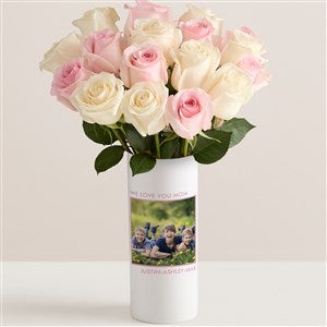 Shes Picture Perfect Personalized Photo Vase with Lovely Mom Roses - 54850-MR