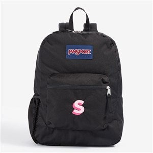 Shadow Name Embroidered Jansport Crosstown Backpack-Black - 54906-B