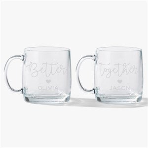 Better Together Engraved 12.5oz Glass Wide Mug-Set of 2 - 54941