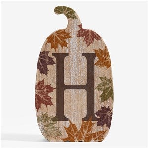 Initial Monogram Personalized Wooden Pumpkin - 6quot; Tall - 54943-6