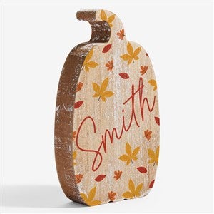 Autumn Leaves Personalized Wooden Pumpkin - 54946-6