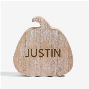 Grateful Harvest Personalized Wooden Pumpkin - 4quot; Tall - 54948-4