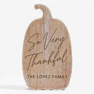 Grateful Harvest Personalized Wooden Pumpkin - 6quot; Tall - 54948-6