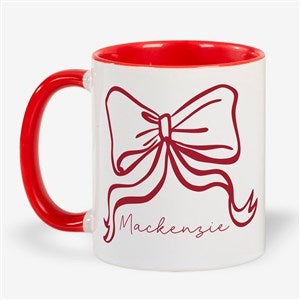 Christmas Bow Personalized Coffee Mug  11 oz.- Red - 54968-R