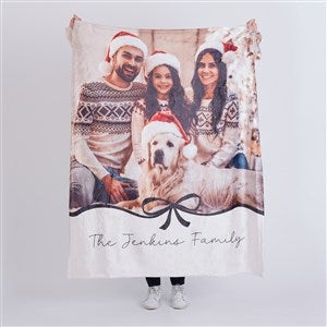 Christmas Bow Personalized Christmas 50x60 Plush Fleece Blanket - 54975-F