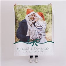 Christmas Bow Personalized Christmas 50x60 Sweatshirt Blanket - 54975-SW