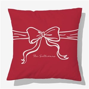 Christmas Bow Personalized 18 Throw Pillow - 54976-L