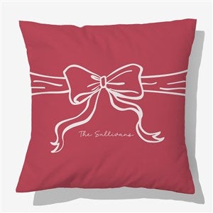 Christmas Bow Personalized 18 Velvet Throw Pillow - 54976-LV