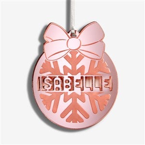 Name Cutout Personalized Snowflake Acrylic Ornament- Rose Gold - 55043-RG