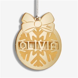 Mirrored Snowflake Personalized Snowflake Acrylic Ornament- Gold - 55043-G