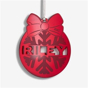 Mirrored Snowflake Personalized Acrylic Ornament- Red - 55043-R