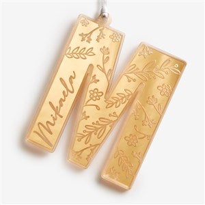 Pattern Initial Personalized Acrylic Ornament- Gold - 55044-G