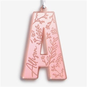 Pattern Initial Personalized Acrylic Ornament- Rose Gold - 55044-RG