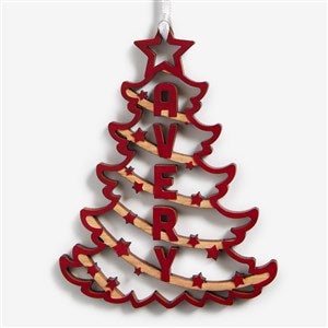 Starlight Name Personalized Wood Tree Ornament - Red - 55047-R