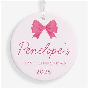 Holiday Bow Personalized Ornament- 2.85quot; Glossy - 1 Sided - 55049-1S